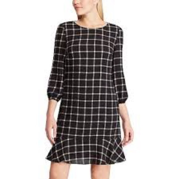 Chaps Ralph Lauren long sleeve plaid checkered midi dress size 12 - Picture 1 of 10